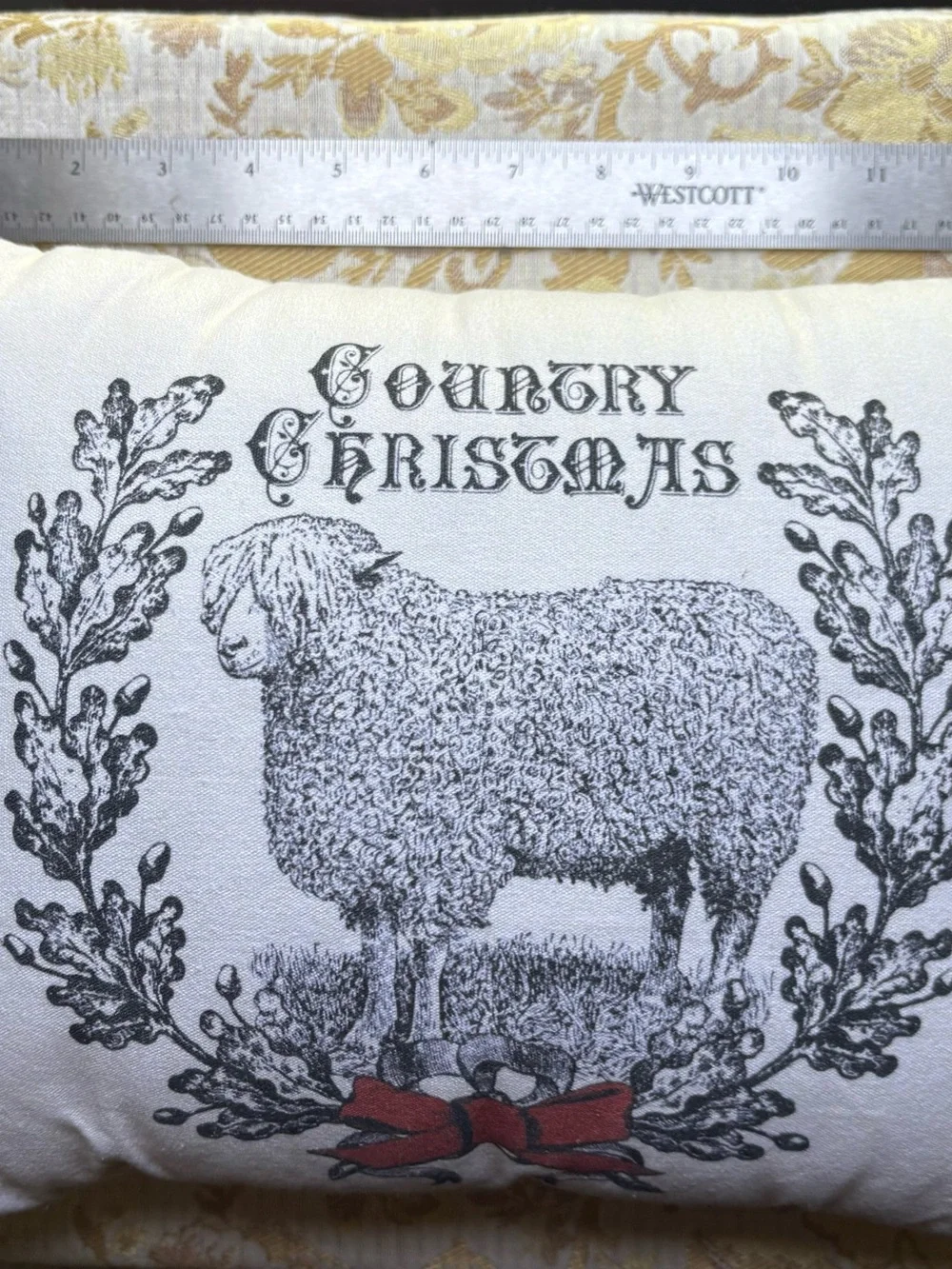 Country Christmas Sheep Decorative Pillow